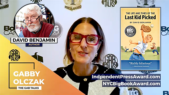 Gabby Olczak, co-founder of the Independent Press Association (IPA) and the vivacious hostess of her “GabTalk” videos has done a series of interviews with Last Kid Books author David Benjamin.